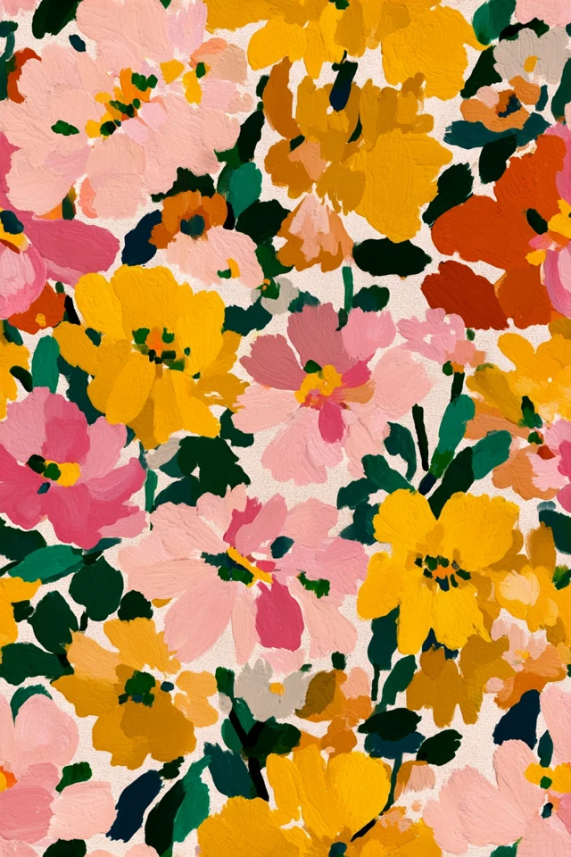 Abstract Floral Pattern Illustration in Pastel Colors