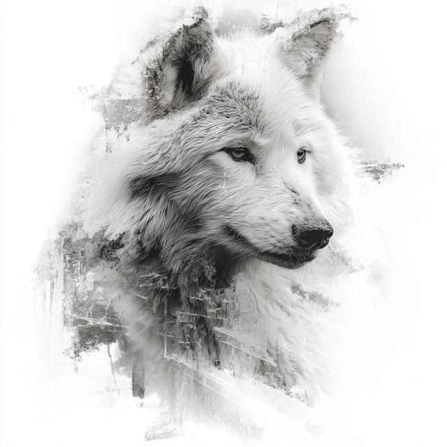 Wolf Graphics Digital Art White Background