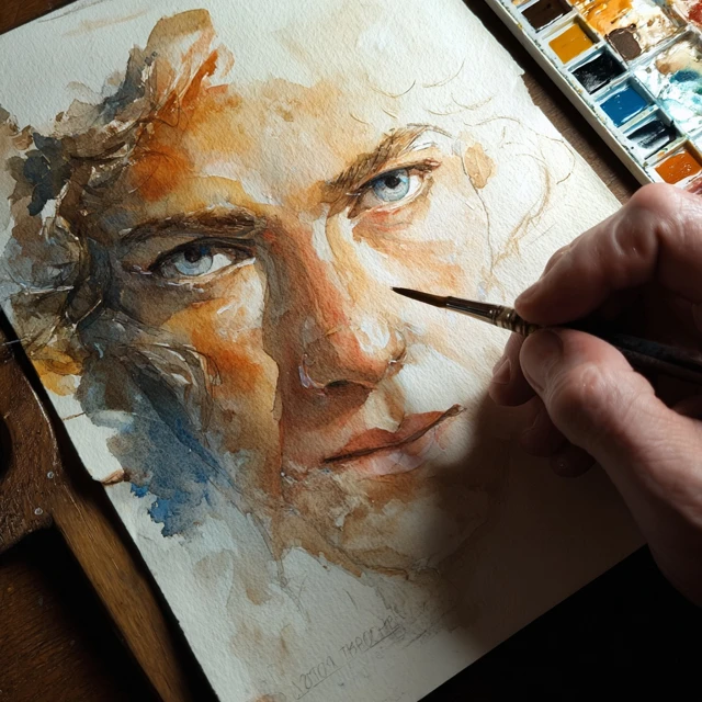 Watercolor Portrait Painting