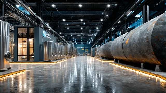 Milk Processing Plant Interior Modern Production Line