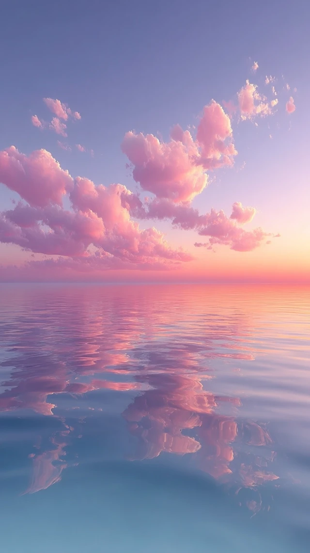 Pink Sky and Blue Sea: Beautiful Pastel Sunset Photography