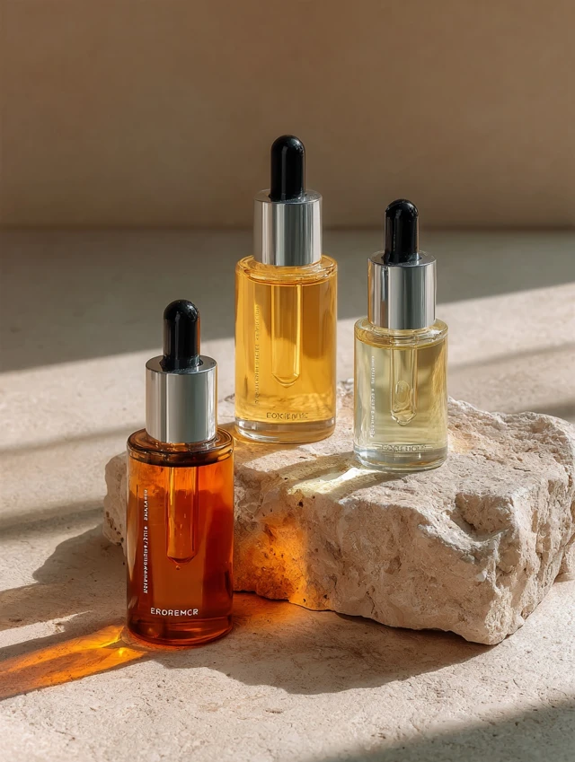 Oil Bottles Product Photography Skincare Serum
