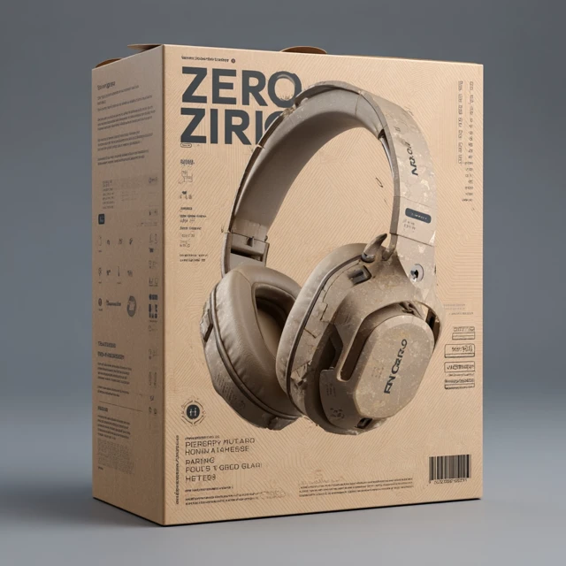 Headphone Packaging 3D Render Kraft Design Gaming Headset
