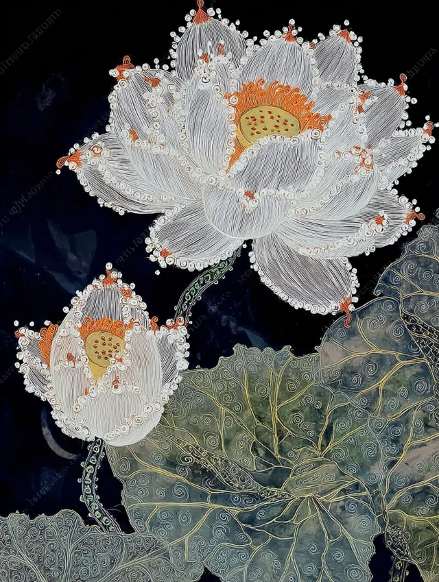 White Lotus Chinese Painting