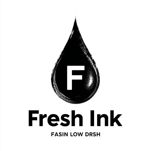 Fresh Ink Logo Design: Modern Monochrome YouTube Watermark