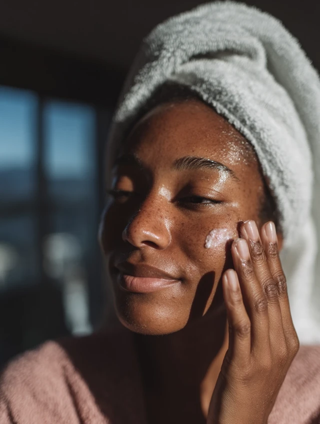 Black Woman Skincare Portrait Glowing Skin Wellness