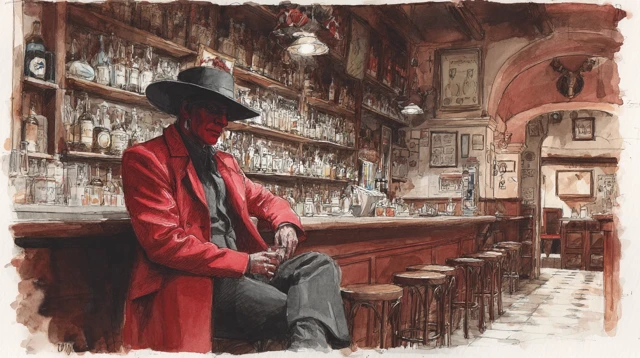 Devil Gaucho in Sports Bar Art Style