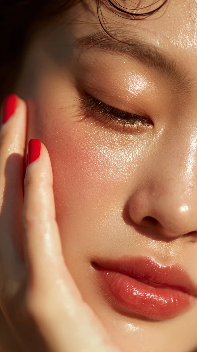 Asian Woman Face Closeup Skincare