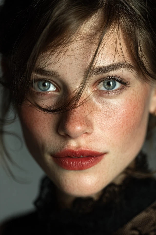 Portrait of a Woman Soft Gaze Elegant and Confident