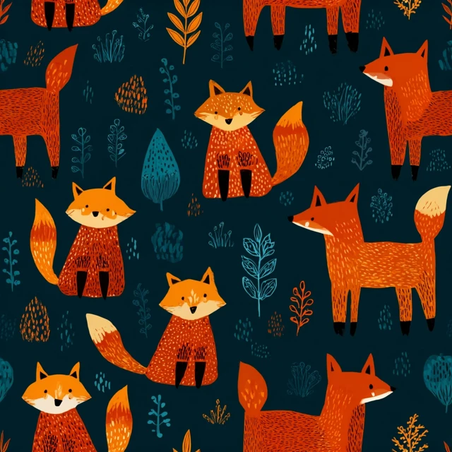 Foxes Pattern Design Illustration