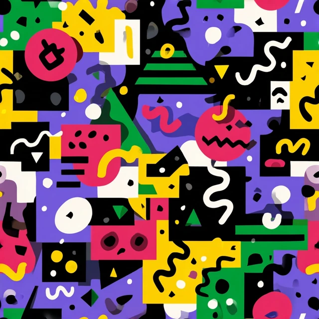 Neo Memphis Geometric Pattern Pop Art Design