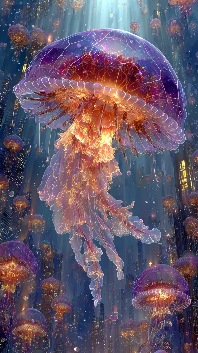 Cosmic Jellyfish in the Void Space Art