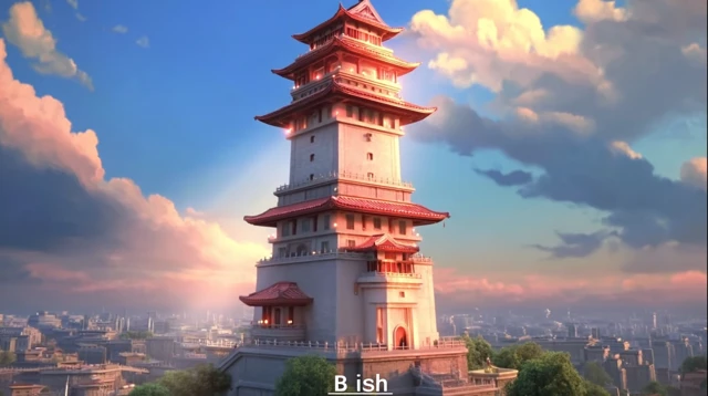 Pixar Style Tower in a Beautiful Landscape