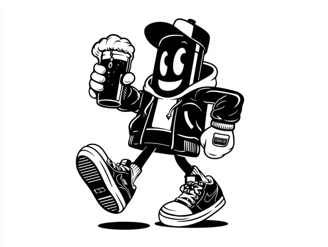 Beer Bottle Mascot Illustration