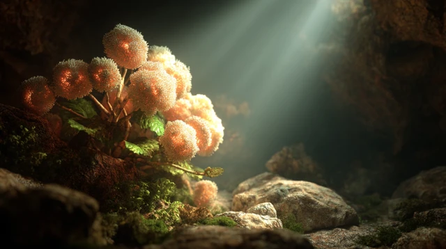 Alien Cave Plant Glowing CGI Artwork