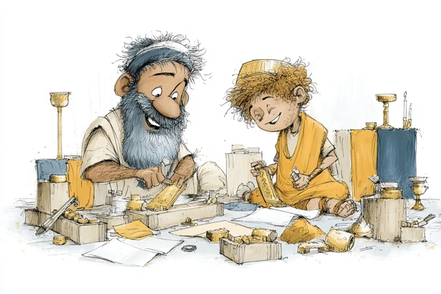 Bezalel and Oholiab Tabernacle Artisans Illustration