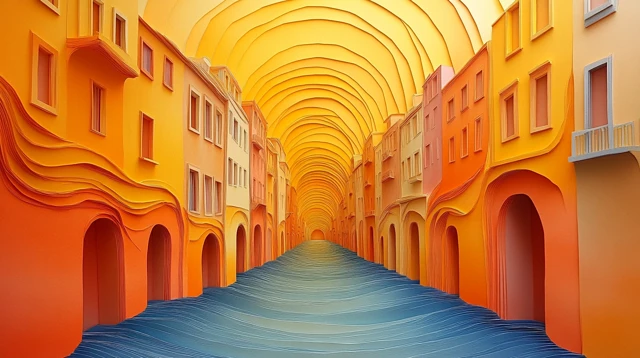 Paper Cut Italian Streetscape Art