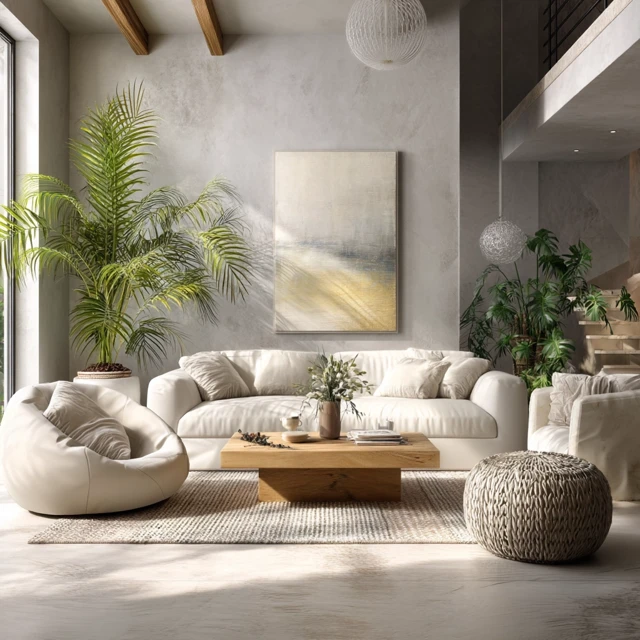 Modern Living Room Design Ultra Realistic Photo