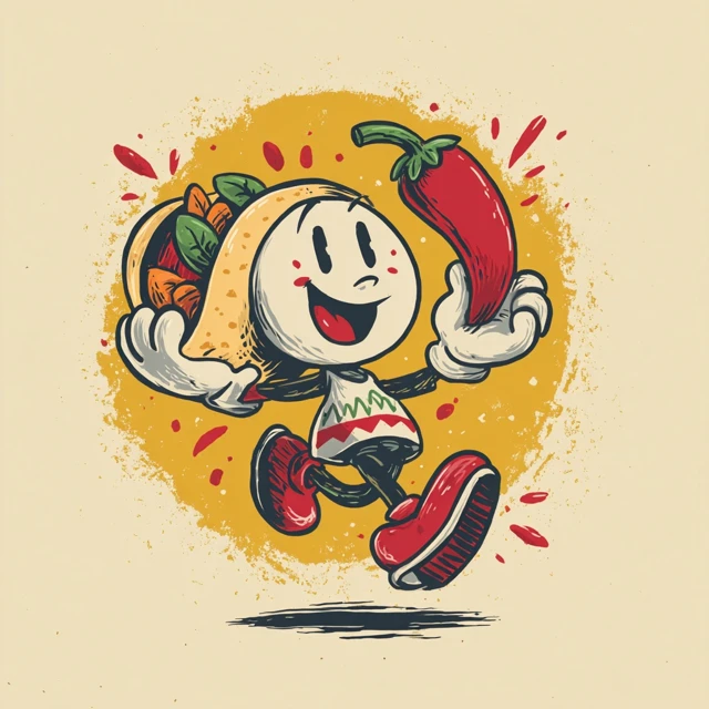 Animated Arepa Logo Illustration Cuphead Style