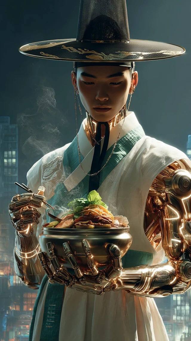 Cybernetic Korean Hanbok Robot Gamjatang