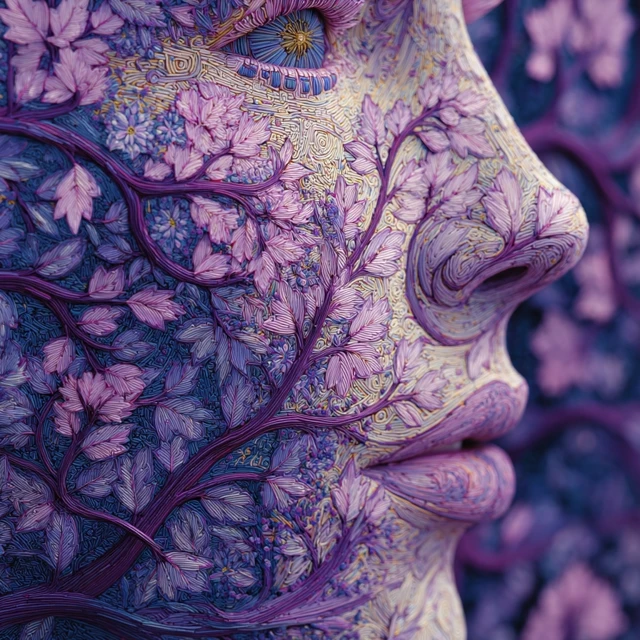 Psychedelic Floral Portrait Art Inspired by Alex Grey