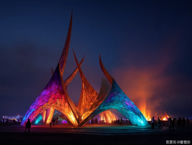 Outdoor Installation Art Modern Geometric Fiery