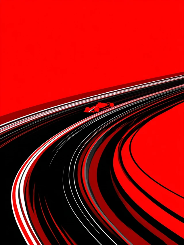 Formula One Racing Speed Lines Red and Black Illustration