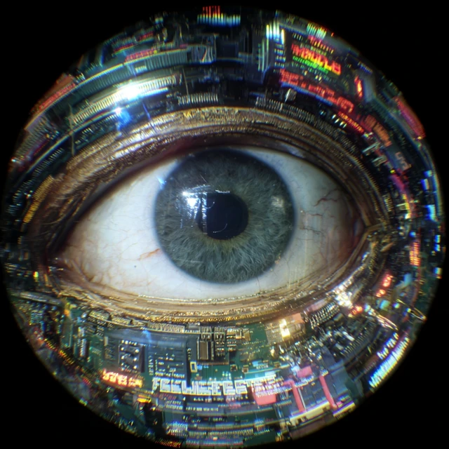 Hyperrealistic Eye Gaze Through Fish Eye Lens