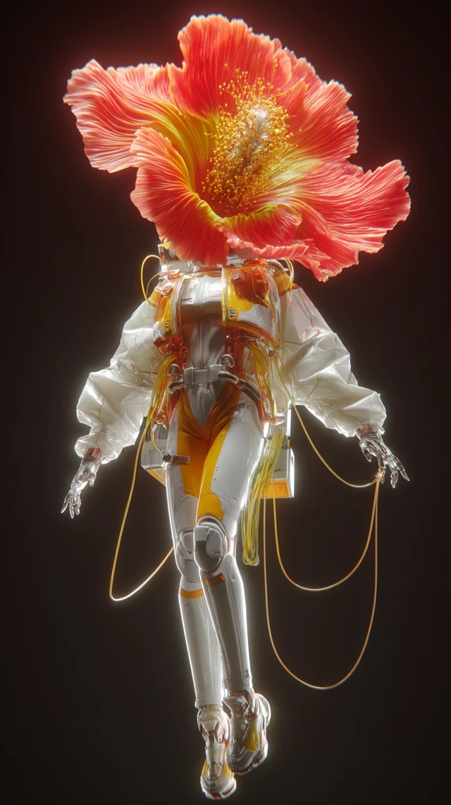 Sci-Fi Flower Female: Stunning 3D Character Model