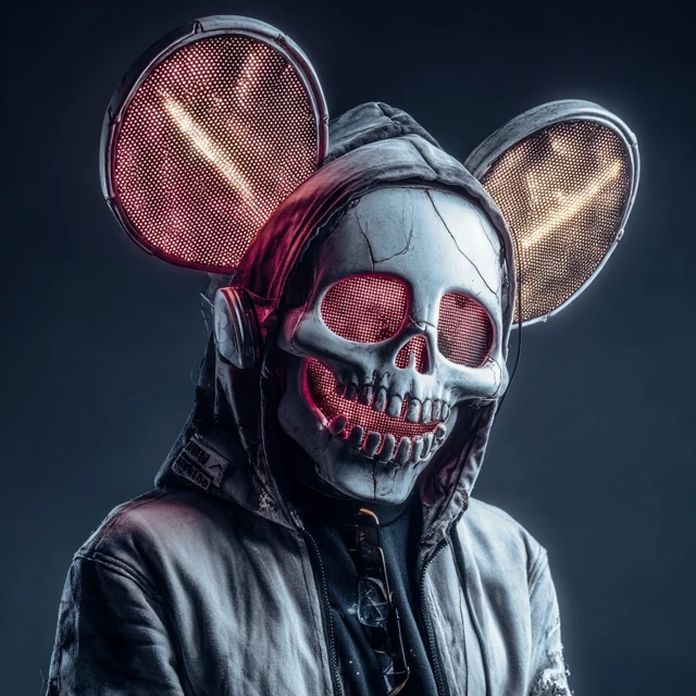 EDM Artist Skull Mask LED Lights Portrait