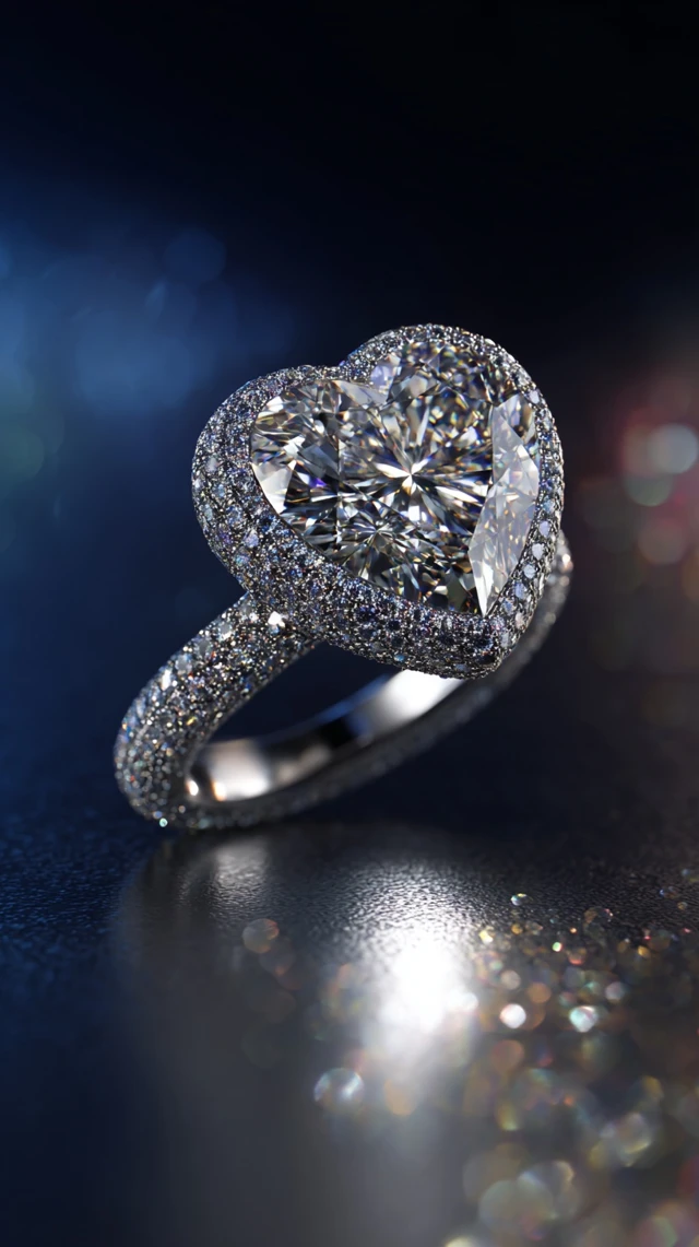 Heart Diamond Ring Luxury Jewelry Photography