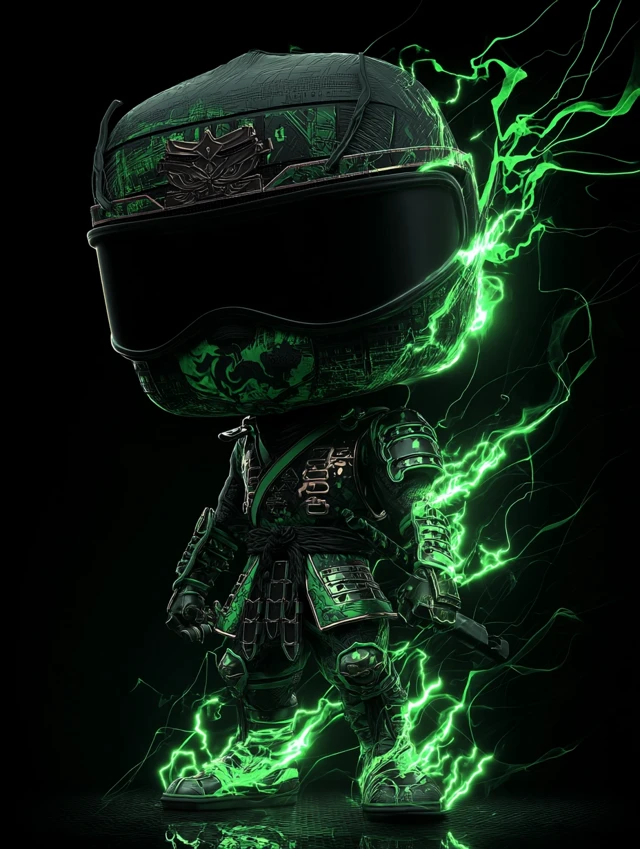 Neon Cyberpunk Samurai Funko Action Figure