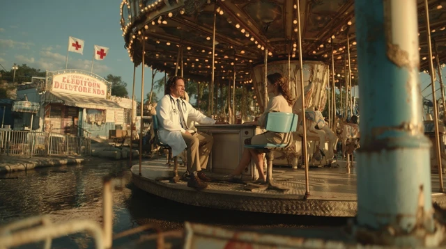 Doctors Meeting on a Carousel Cinematic Photography