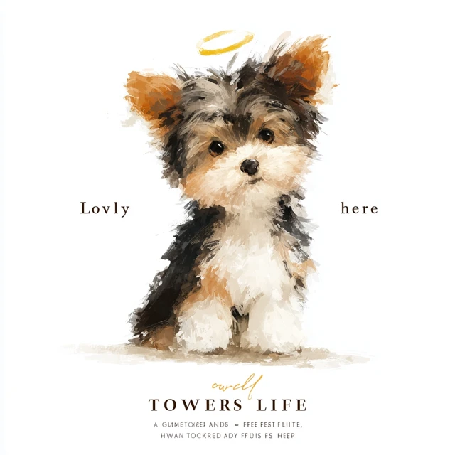 Lovely Yorkshire Puppy Illustration