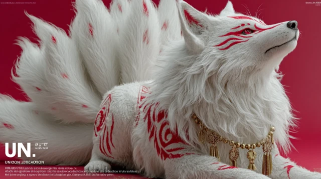 Nine Tailed Fox Anime Art with Sacred Markings
