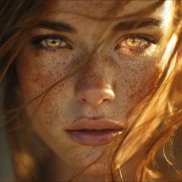 Beautiful Woman Portrait Glowing Eyes