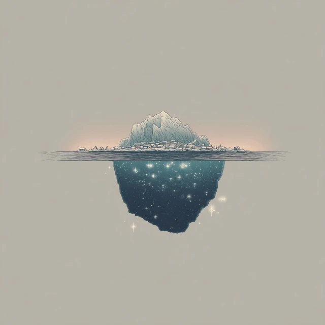 Iceberg Floating at Night Material Mental Spiritual
