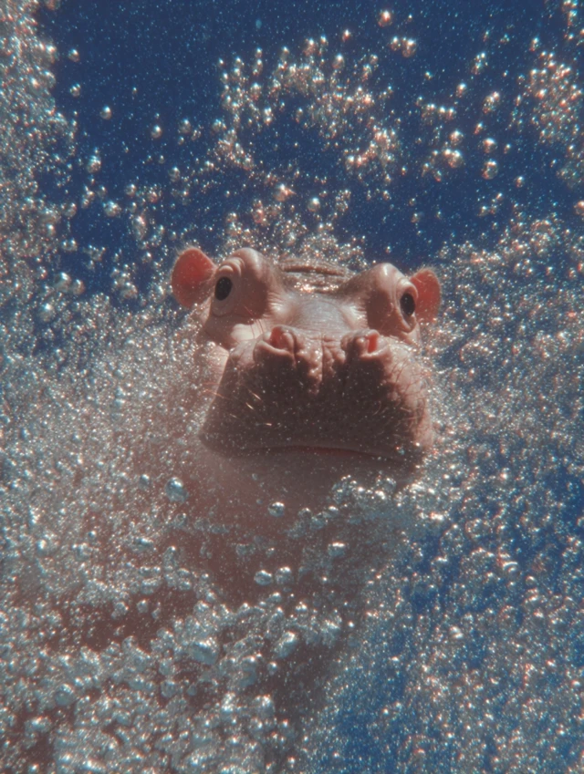 Hippo Eye Close Up Amazing Water Detail