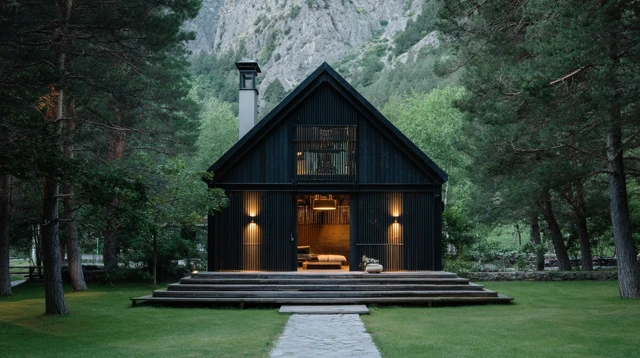 Modern Cabin in Andorra Mountain Photography