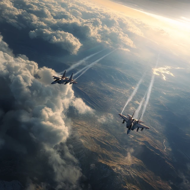 Fighter Jets Above Earth Ultra Realistic 3D
