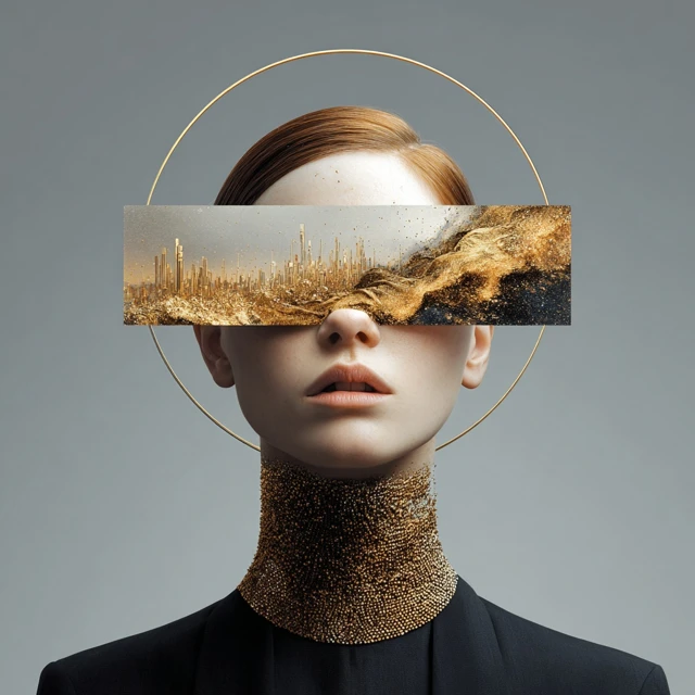 Surreal Portrait of a Woman Cityscape Vision