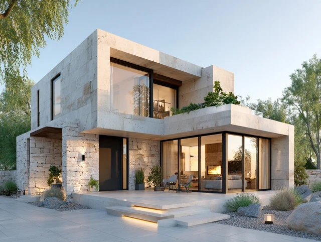 Modern Villa Architecture Design Perspective View