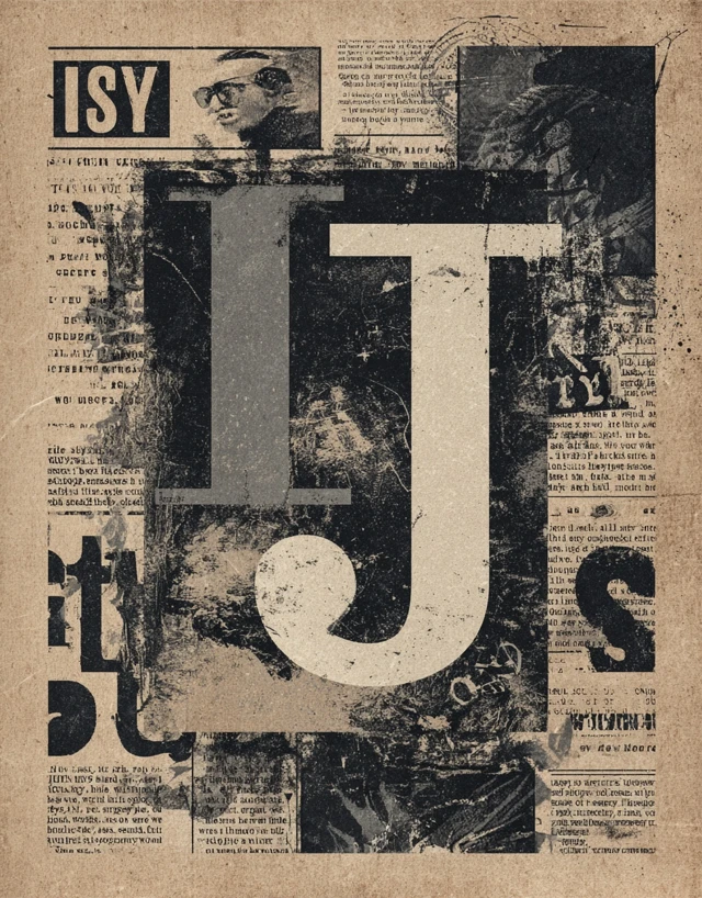 Grunge Logo IS with Vintage Stamp J