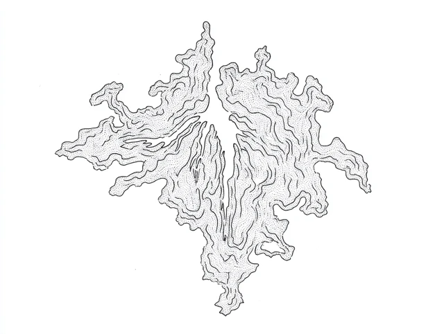 Abstract Contour Line Drawing Water Splash