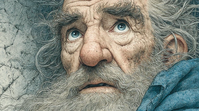 Gloins Face A Detailed Watercolor Portrait