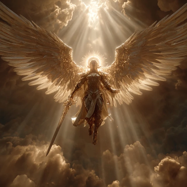 Majestic Archangel Descending From Heaven