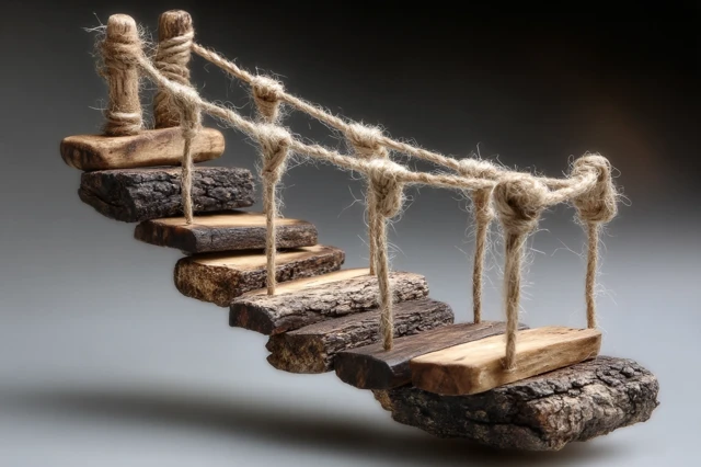 Wooden Bridge over Stone Fantasy Art