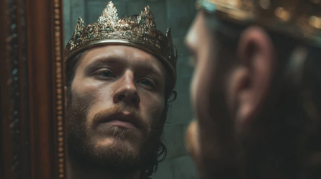 Man in Mirror Reflection of a King Thumbnail