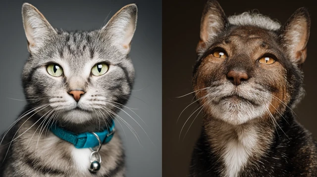 Two Cats Whiskers and Boots Detailed Cat Portraits