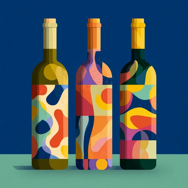 Matisse Inspired Wine Bottles Vector Art
